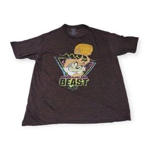 Space Jam Mens Taz Unleash The Beast Black‎ Red Speckled Shirt Size XL New